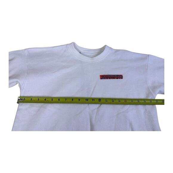 The Elder Statesman Sweatshirt Long Sleeve Fleece Crewneck XXS White W/ Sardinia - Picture 9 of 12